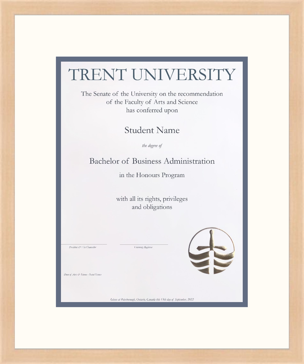 Custom Trent University Diploma Frame