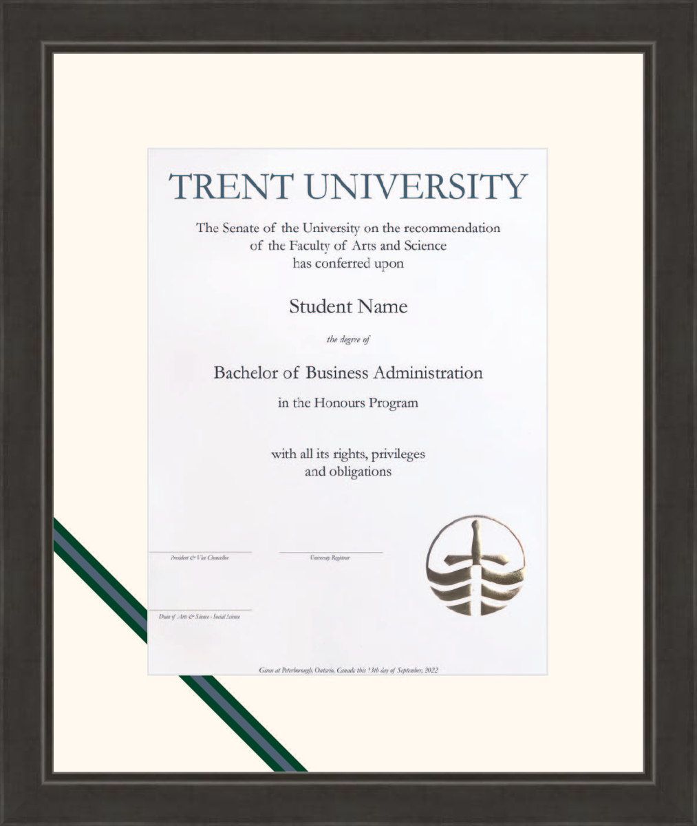 Trent University Diploma Frame R691001 Noire Black L2 Trent Tricolour Diagonal Stripe