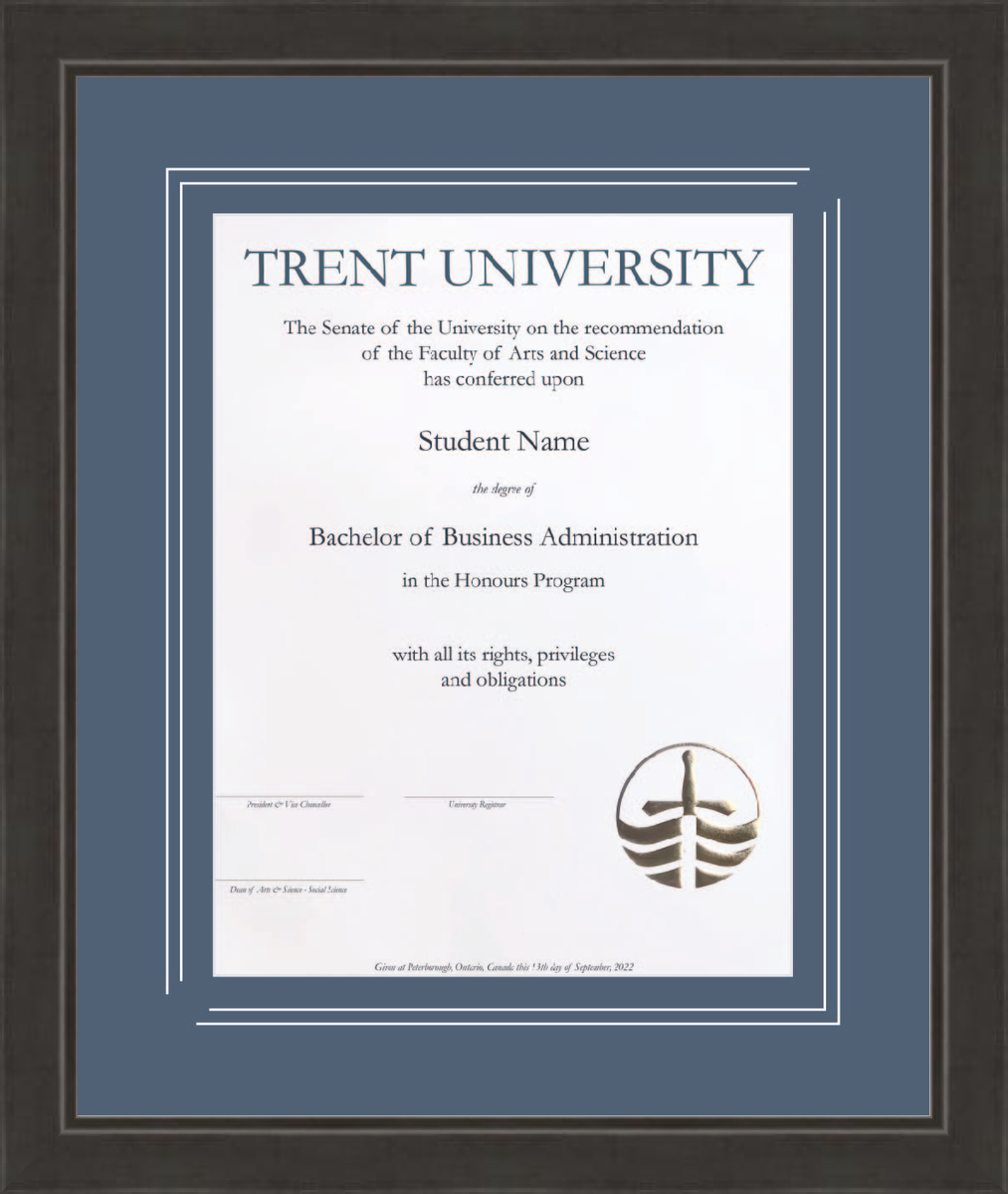 Custom Trent University Diploma Frame