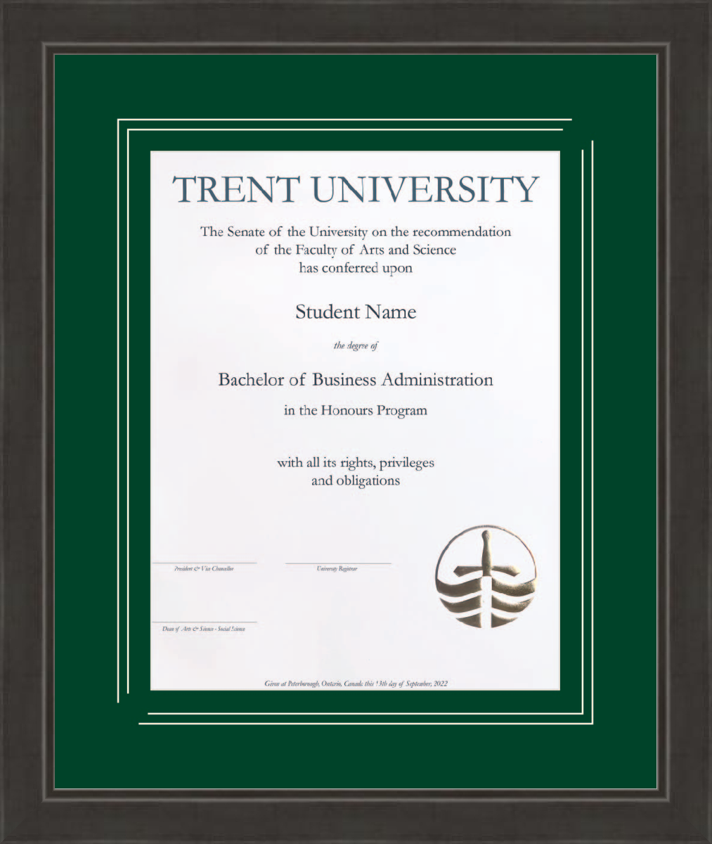 Custom Trent University Diploma Frame