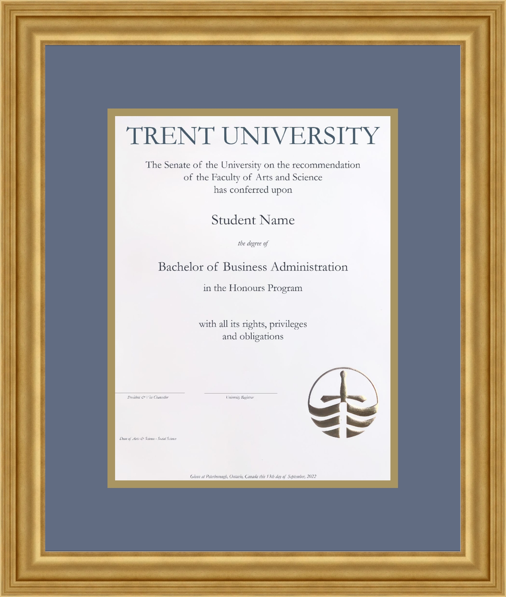 Custom Trent University Diploma Frame