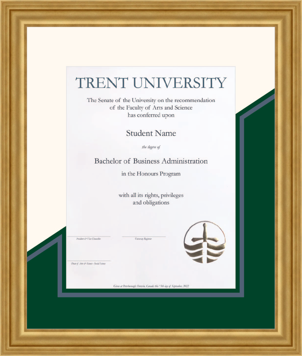 Custom Trent University Diploma Frame