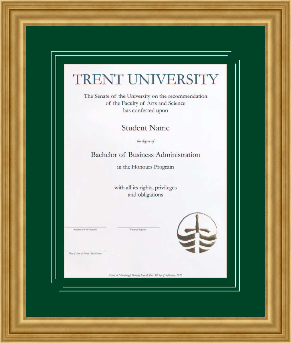 Trent University Diploma Frame R104055 Ramino Gold L2 Trent V Groove Spruce