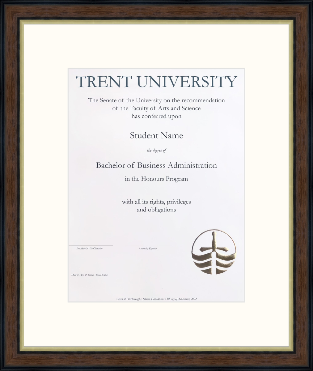 Custom Trent University Diploma Frame