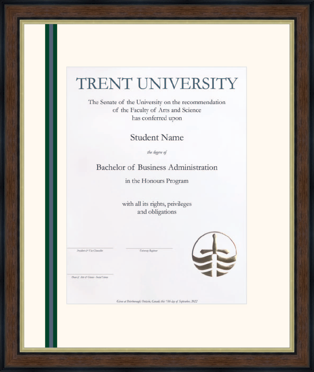 Custom Trent University Diploma Frame