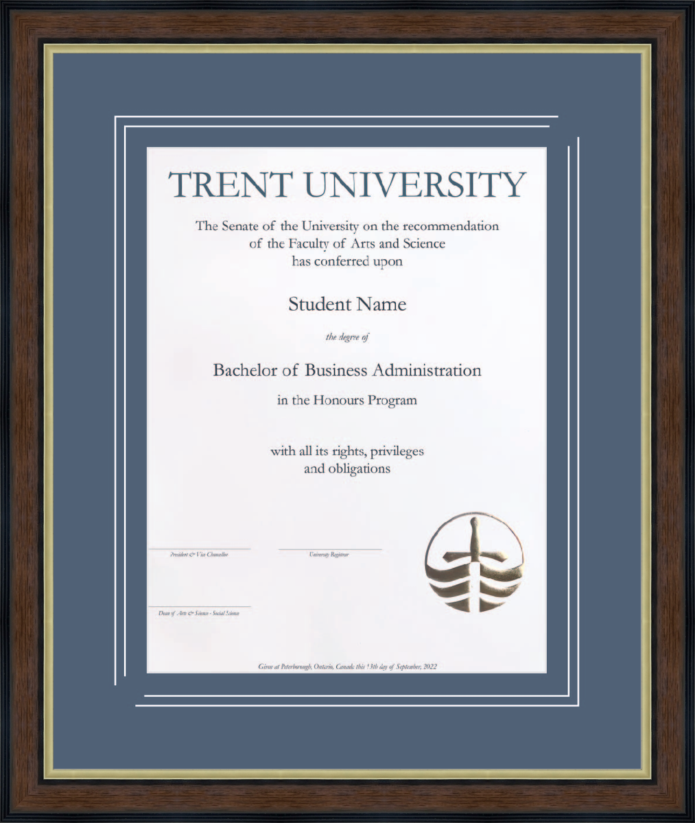 Custom Trent University Diploma Frame