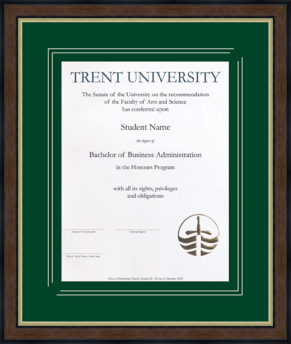 Custom Trent University Diploma Frame