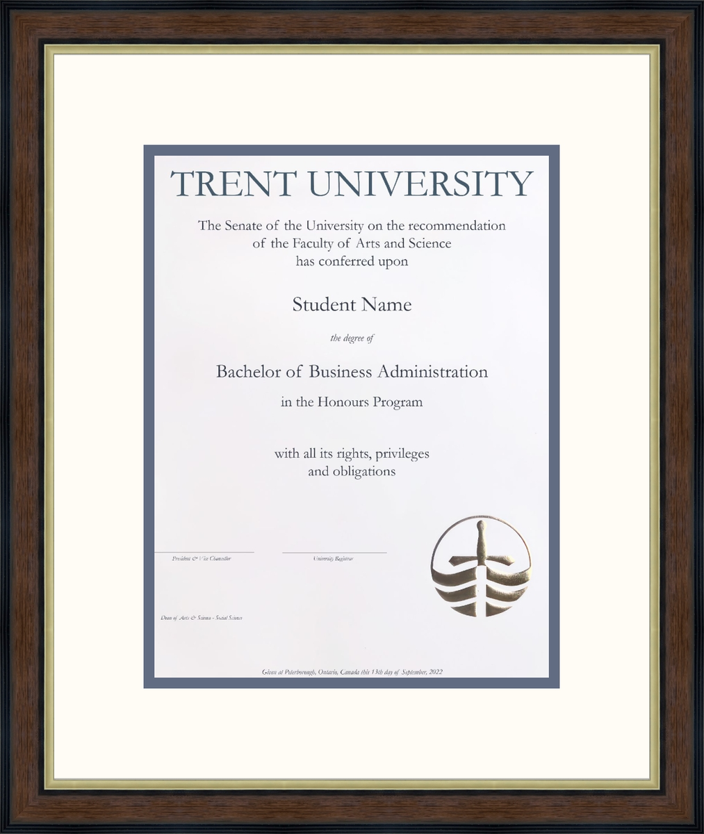 Custom Trent University Diploma Frame