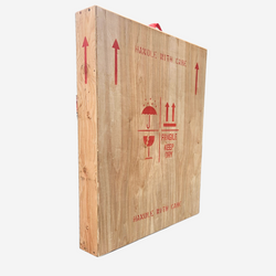 plywood art shiping crate with fragile handle with care