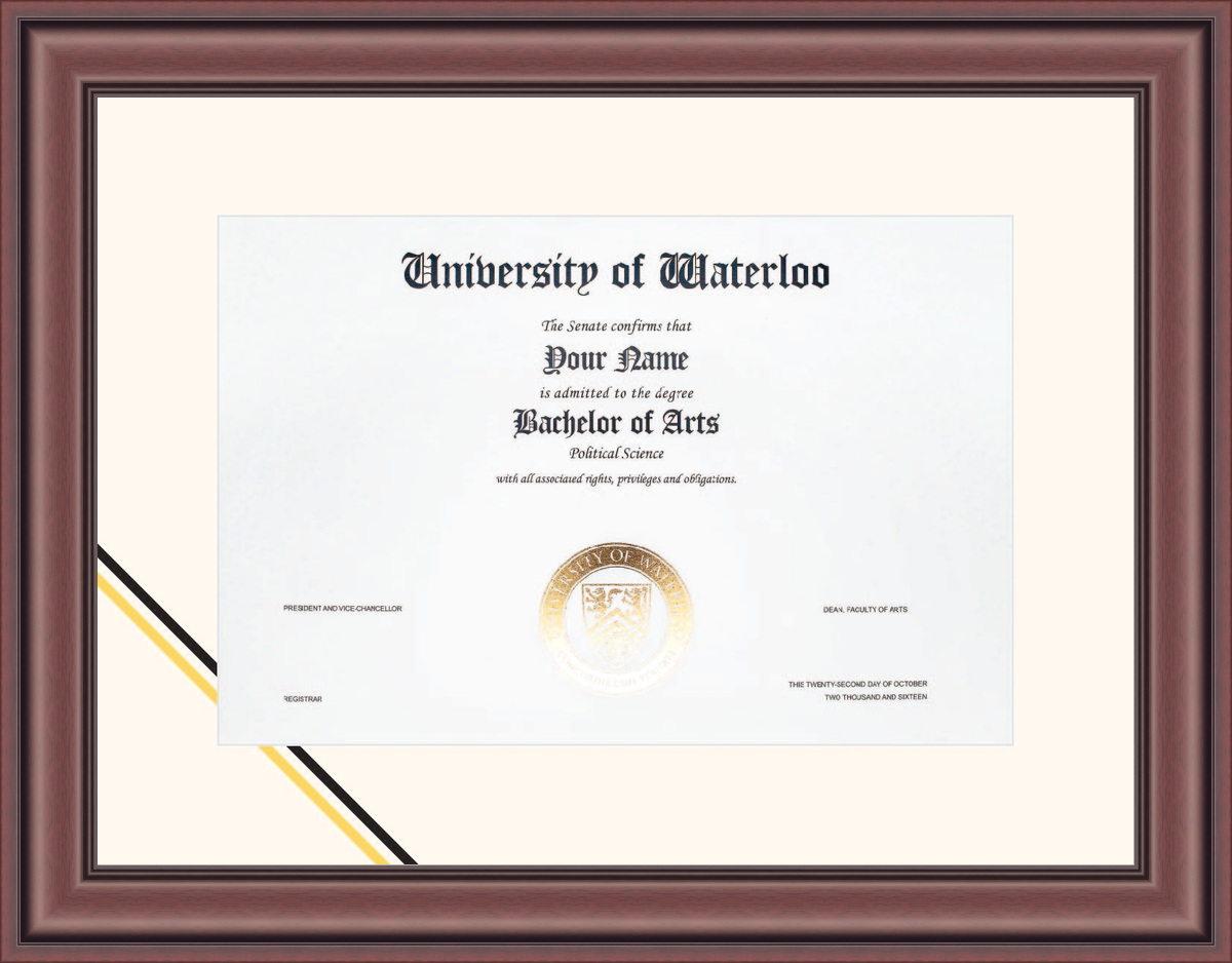 Waterloo Frame University of Waterloo Diploma Frame – Premium Degree Display