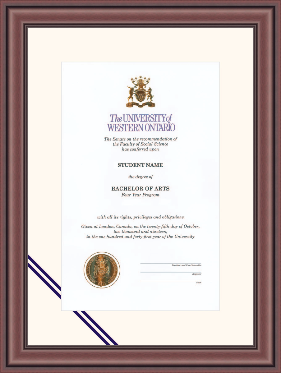 Custom Western University Diploma Frame