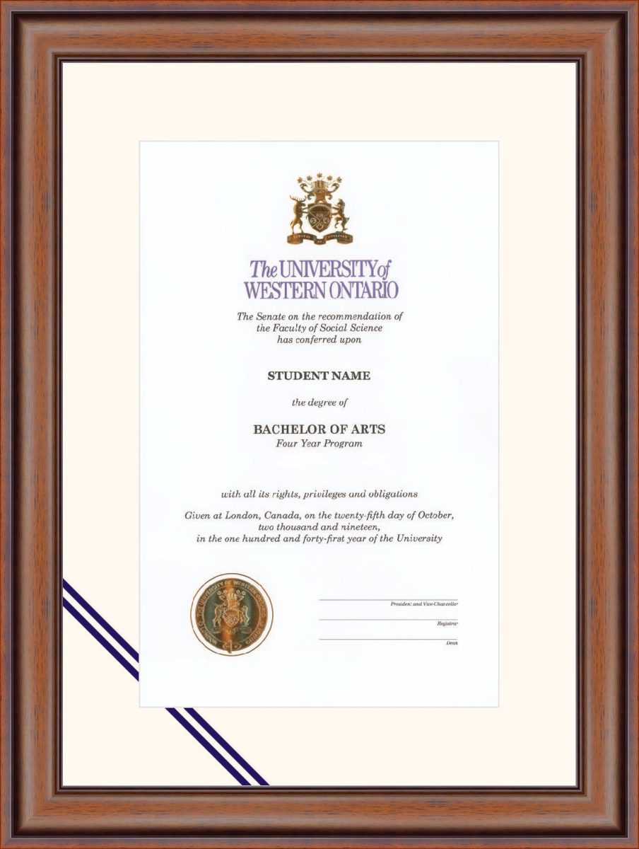 Custom Western University Diploma Frame
