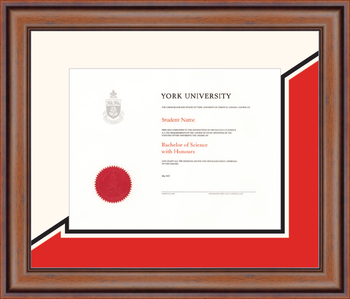 Custom York University Diploma Frame