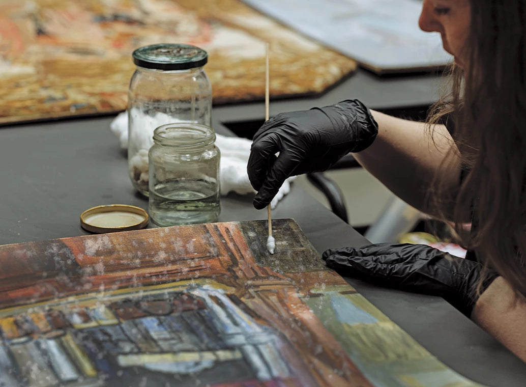 Professional art restoration service using ozone to remove mould and odours